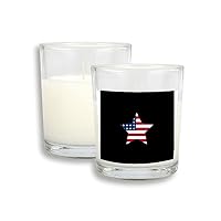 American Pentagram Flag Star White Candles Glass Scented Incense Wax