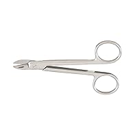 Dental Collar And Crown Wire Cutting Scissors 4.25C+C #11 AS. Curved One Serrated Blade.