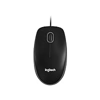 Logitech B100 Optical USB Mouse - Scroll Wheel - 3 Button - Symmetrical, Plug and Play Mouse Works with Chromebook, Windows, macOS and Linux 910-001439 (Renewed)