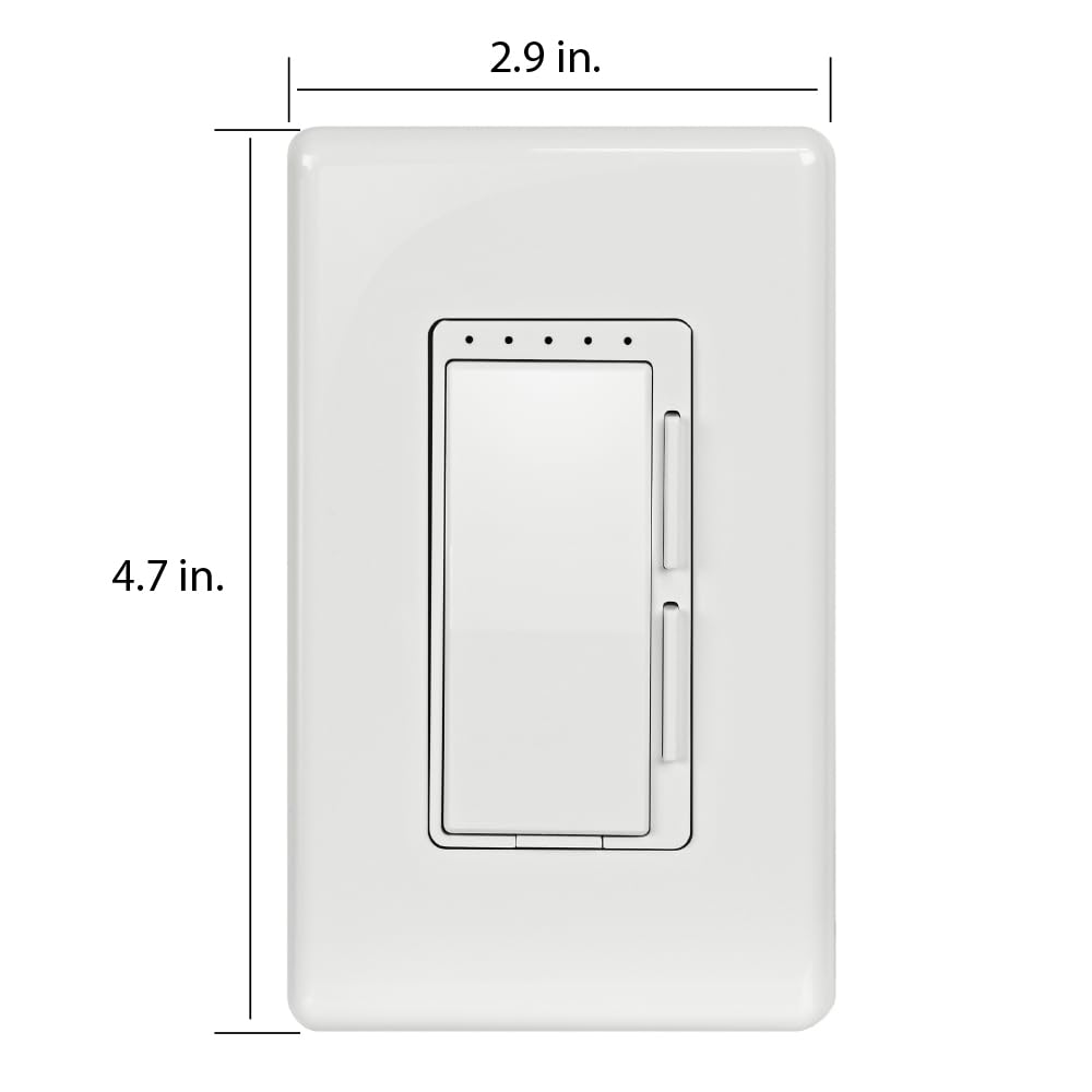 Feit Electric DIM/WiFi Neutral Wire Required for Installation, Compatible with Amazon Alexa and Google Assistant, Smart Dimmer Light Switch, White, Model:DIM/WiFi