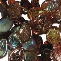 Czech Glass 7x12mm Leaf Mix Beads (Pack of 50) (Wheatberry)