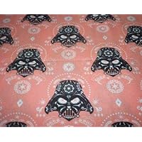 Star Wars Fabric Darth Vader Fabric Sugar Skulls Pink/Peach Color Nice BTFQ New Sold by The Fat Quarter (18