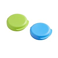 Daily Round, Portable On-The-Go Pocket Pharmacy, Pill Box, Organizer and Vitamin Containers, Snap Shut Lids, Perfect for Traveling, Blue and Green, 2 Pack, BPA Free