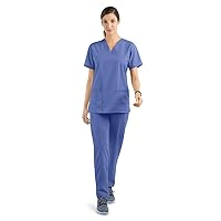 Strictly Scrubs Women’s Scrub Set (XS-3X, 14 Colors) – Includes V-Neck Top and Elastic Pant