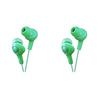 JVC HAFX5G Gumy Plus Inner Ear Headphones (Green) (Pack of 2)