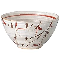 Set of 10 Rice Bowl, Red Picture Sabi Arabesque Rice Bowl, 4.8 x 2.6 inches (12.3 x 6.5 cm), Japanese Tableware, Sake Pot, Restaurant, Ryokan, Commercial