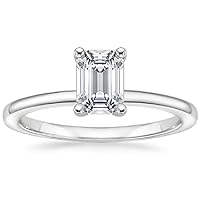 JEWELERYIUM 1 CT Emerald Cut Colorless Moissanite Engagement Ring, Wedding/Bridal Ring Set, Halo Style, Solid Sterling Silver, Anniversary Bridal Jewelry, Awesome Birthday Gift for Wife