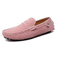 Loafers for Men Round Toe Suede Vamp Penny Driving Loafers Flexible Anti-Slip Resistant Walking Slip On