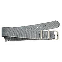 20MM Gray Nylon ONE Piece Slip Thru Military Diver Watch Band FITS Weekender & Others