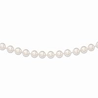 14k Yellow Gold 7 7.5mm White Akoya SW Freshwater Cultured Pearl Necklace Jewelry for Women - Length Options: 20 24