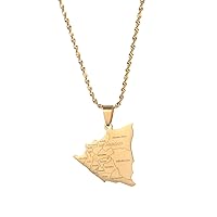 Nicaragua Map With Cities Pendant Necklaces Silver Color/Gold Jewelry Nicaraguan Jewellery