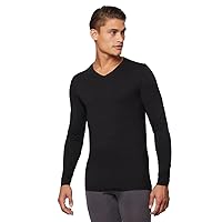32 Degrees Men's Lightweight Baselayer V-Neck Top | Long Sleeve | Form Fitting | 4-Way Stretch | Thermal