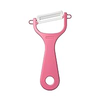Kyocera CP-NA08CPK Ceramic Peeler, Rust Free, Easy to Clean, Peeler, Charm Pink, Diagonal Blade Type, Light and Sharp to Use, Keeps Sharp, Keeps Sharp, Does Not Disinfect, Bleaching, OK