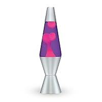 Lava Motion Lamp Classic Liquid Motion Lava Night Light Solid Silver Base Lamp Wax Liquid Soft Relax Glow 14.5