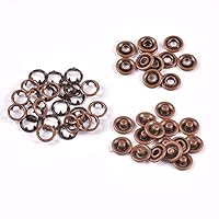 NIUK 50sets(4pcs/Set) Sliver Metal Prong Snap Buttons Press Studs Fasteners Baby Romper Buckle Button for Clothes Sew 0920 (Color : Copper, Size : 9.5mm)