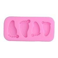 Balloon Baby Footprint Baking Mold Cake Fondant Silicone Mold For Baby Shower Birthday Party Cake Decorations DIY Mold Fondant Mold Silicone Cake Decorating