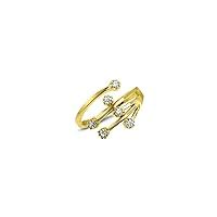 10k Yellow Gold Toe Ring Clear CZ. Size Adjustable