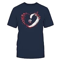FanPrint Liberty Flames - Beautiful Heart - Color Drop - University Team Logo T-Shirt