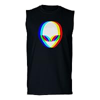Funny Graphic Alien Psychedelic Rave Party Festival Drugs UFO Mushroom LSD EDM Men's Muscle Tank Sleeveles t Shirt