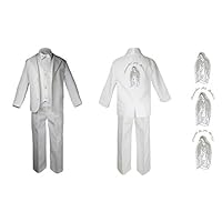 Baby Boy Christening Baptism Formal White Suit Silver Mary Maria on Back Sm-7
