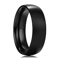 King Will Basic 3MM/5MM/7MM/9MM Silver/Black Titanium Ring Wedding Band for Men Women Brushed/Matte Comfort Fit Couple Ring