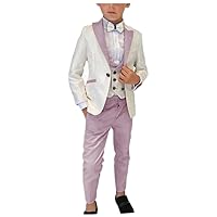 LIBODU Suits for Boy Wedding Tuxedo Slim Fit(Jacket+Pants+Vest) Dinner Party Performance