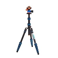 3 Legged Thing Punks Corey 2.0 Magnesium Alloy Ultra-Compact Travel Tripod - Adjustable, Multi-use Camera Tripod with Three Detachable Legs - Blue/Black (COREYBLUE2.0)