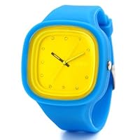 ZGO Quartz Jelly Watches with Rhinestones (Assorted Colors) (Blue/Yellow)