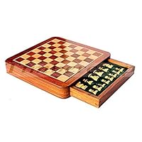 Limited Stock - Chess Set 12x12 Magnetic Chess Set Standard Board Game with Chessmen Storage Drawer Handmade in Fine Wood - Non-Folding