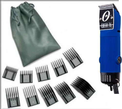 New Combo Oster Classic 76 Limited Edition Hair clipper Blue Made in Usa very hard to find model packaged with (10 piece universal oster comb set a...