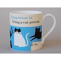 Happiness is Being a Cat Person Contemporary Bone China Mug - Stoke on Trent, England - Turquoise