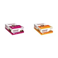 think! Protein Bars with Chicory Root Fiber, 10 Count, Chocolate Almond Brownie and Salted Caramel, 1.4 Oz Bars