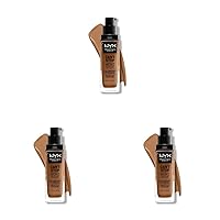NYX PROFESSIONAL MAKEUP Can't Stop Won't Stop Foundation, 24h Full Coverage Matte Finish - Honey (Pack of 3)
