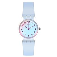 Swatch Women Analog Quartz Watch with Silicone Strap LK396, Lightblue, Strap.