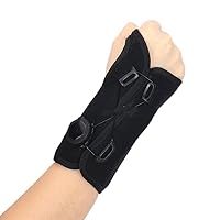 Carpal Tunnel Wrist Brace with Metal Splint for Women Men, Adjustable Wrist Support Stabilizer for Hand for Tendonitis,Arthritis (Black, Right)