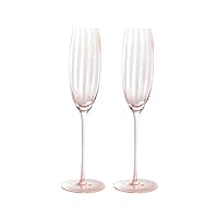 Sister.ly Drinkware Pink Champagne Glasses/Pink Champagne Flutes, Set of 2, 7 oz. - Celebrate Life One Glass at a Time…