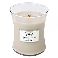 WoodWick Wood Smoke Hourglass Candle, 9.7 oz., Medium, Fall Candle with Crackling Wick for Smooth Burn, Aromatherapy Soy Wax Blend