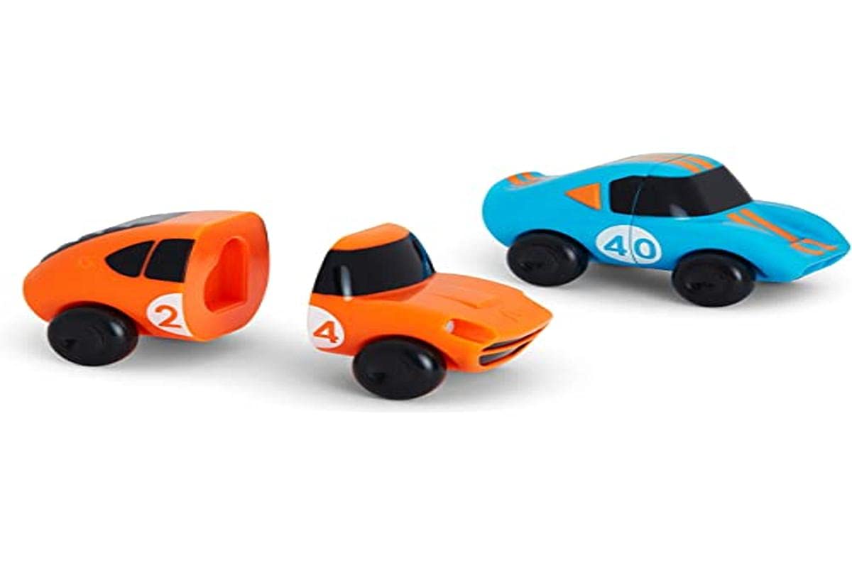 Munchkin® Magnet Motors™ Mix and Match Cars Toddler Bath Toy, 2 Pack, Blue/Orange