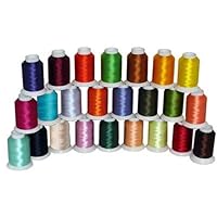 24-Cone Polyester Bobbin Machine Embroidery Thread Kit - 24 Colors - 1100 Yards - 60wt- ThreaDelighT