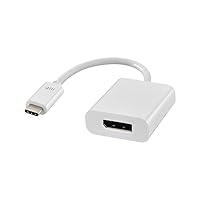 Monoprice USB-C to DisplayPort 1.2 Adapter - Plug-n-Play, Supports Resolutions up to 4k @60Hz, White - Select Series