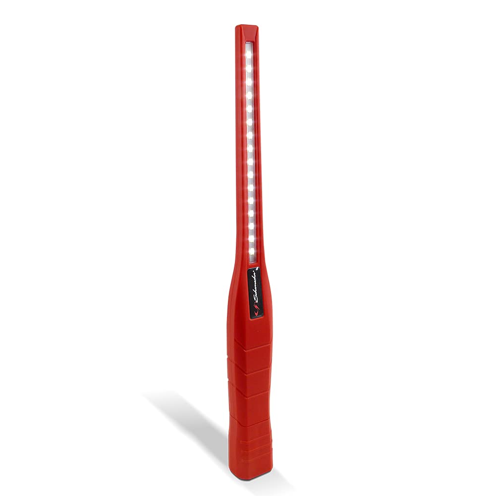 Schumacher SL184RU Slim 360 Degree Rechargeable Work Light Red - Features Ultra-Bright Directional Lighting, 360-Degree Swivel and Tilt, and Dimmer