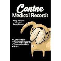 Canine Medical Records Book: Dog Health record Logbook: Dog vaccine record book: Puppy Immunization Record Book for up to Four Dogs
