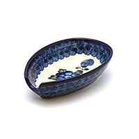 Polish Pottery Spoon Rest - Blue Poppy