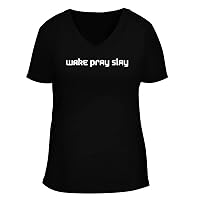 Wake Pray Slay - Women's Soft & Comfortable Deep V-Neck T-Shirt