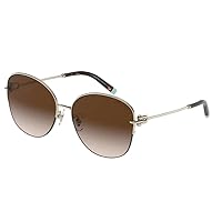 Tiffany & Co. Woman Sunglasses Pale Gold Frame, Brown Gradient Lenses, 58MM