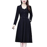 International Brand Dress Autumn Winter Long Sleeve Elegant Suit Dresses Women Black Party