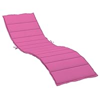 vidaXL Comfortable Water-Resistant Sun Lounger Cushion - Pink Oxford Polyester Fabric - Ideal for Indoor and Outdoor Lounging - Attachment Ropes Included