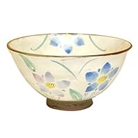 有田焼やきもの市場 Japanese Rice Bowl 4.7 inches in Diameter Ceramic Pottery Made in Japan Arita Imari ware Hana rindow Blue