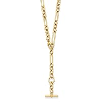 14k Gold Paperclip and Round Link Y drop 24 Intoggle Necklace Measures 20mm Wide Jewelry for Women