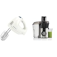 Hamilton Beach 6-Speed Electric Hand Mixer with Whisk, Traditional Beaters & Juicer Machine, Big Mouth Large 3” Feed Chute for Whole Fruits and Vegetables